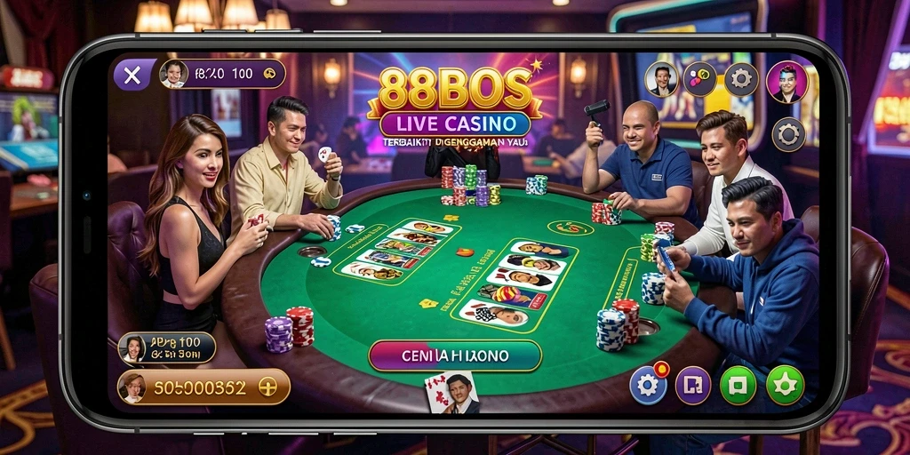 Tampilan gameplay Live Casino yang mengasyikkan di 88BOS.