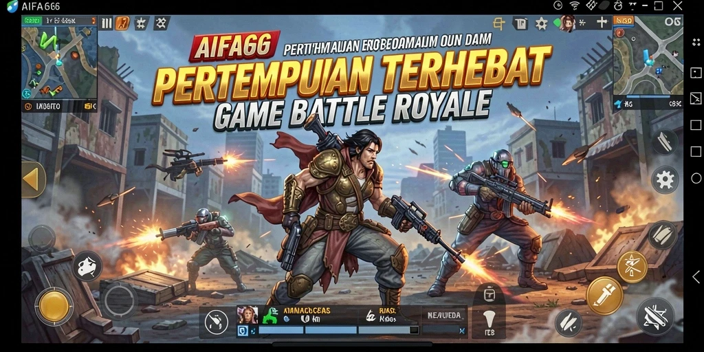 Screenshot gameplay AIFA66 yang menunjukkan aksi pertempuran seru.
