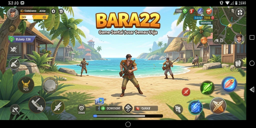 Tangkapan layar utama BARA22 menampilkan gameplay yang menyenangkan dan penuh warna.
