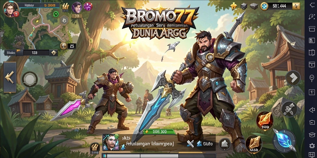 Tampilan gameplay BROMO77 yang penuh aksi dan petualangan.