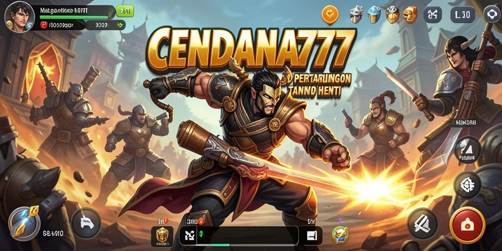 Screenshot dari gameplay <strong>CENDANA777</strong> yang menampilkan pertarungan epik.