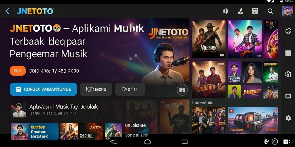 Screenshot gameplay JNETOTO menunjukkan koleksi musik yang beragam.