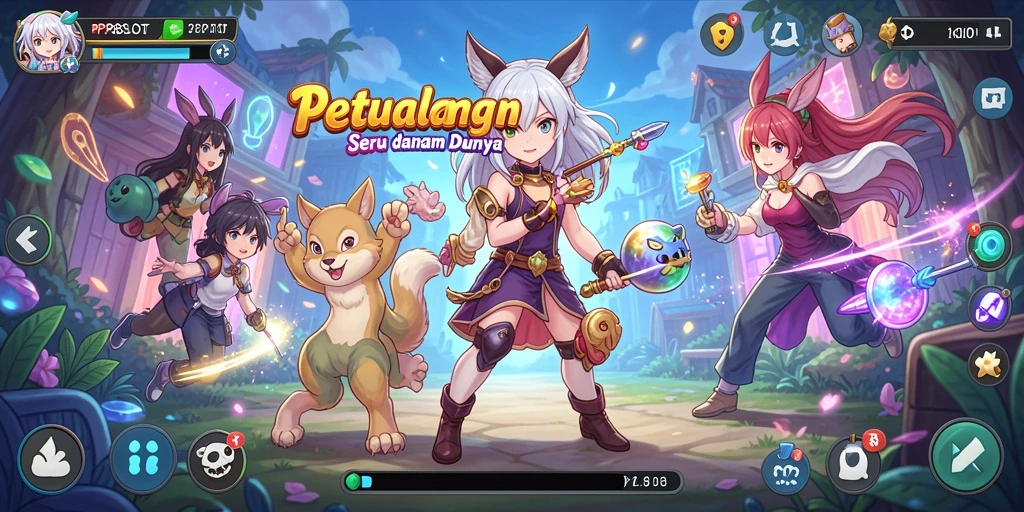Tampilan gameplay seru PP88SLOT yang menampilkan karakter anime.