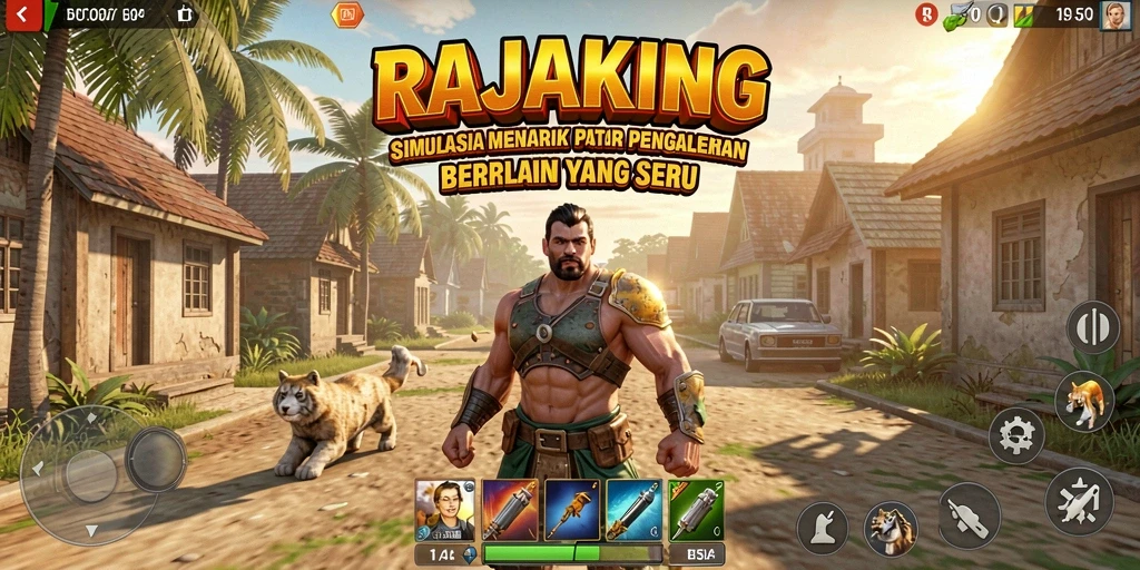 Tampilan gameplay RAJAKING yang seru dan mendalam.
