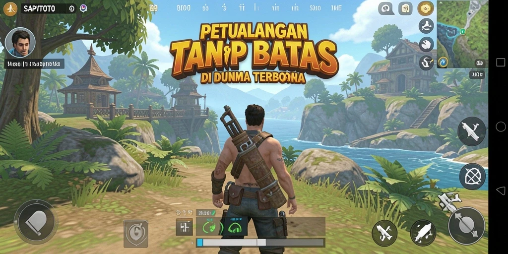 Screenshot dari gameplay SAPITOTO yang menampilkan eksplorasi dunia terbuka.